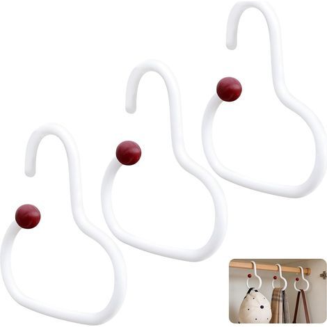 Lot de 3 Porte Casquette Murale en PP Blanc, Organiseur de Chapeaux Moderne et Minimaliste, Support pour Sacs et Accessoires, Max 1kg - Support Mural de Capuchon, Porte-capuchon Gain de Place (1/5)