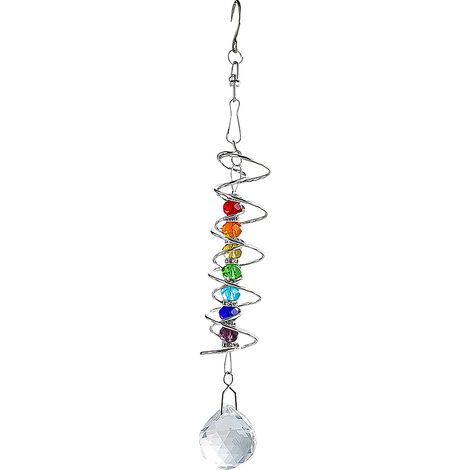 Cloche À Vent En Verre - Spirale 3D - Décoration Intérieure Et Extérieure Pour Fenêtre Jardin Maison - 1 Pièce (1/3)