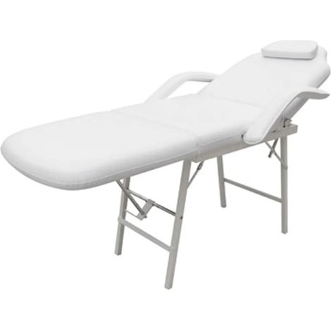 INLIFE Fauteuil de massage pour traitement facial Simili-cuir Blanc (1/5)