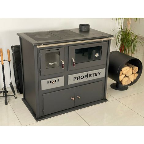 Stufa a Legna Cucina con piano in ceramica Prometey Practik Lux - 11 kw