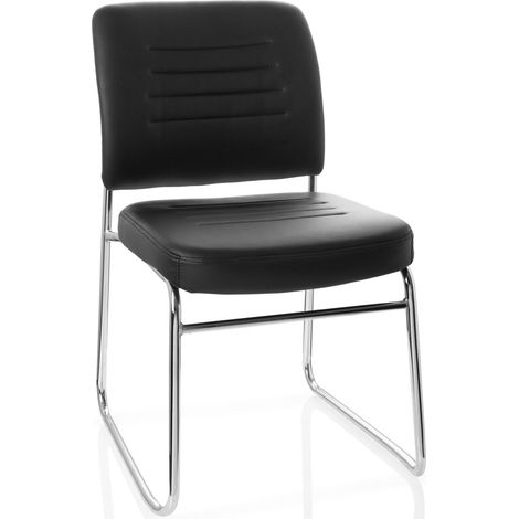 Konferenzstuhl / Besucherstuhl / Stuhl TONSO V Kunstleder schwarz hjh OFFICE (1/5)