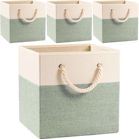 Kallax boîtes de rangement en lin-Lot de 4-vert-33x33x33cm (1/5)
