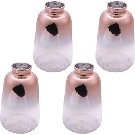 Lot de 4 vases en verre plaqué or style nordique, parfaits pour la décoration intérieure ou comme vases pour fleurs séchées ou pour la décoration de bar. (1/5)