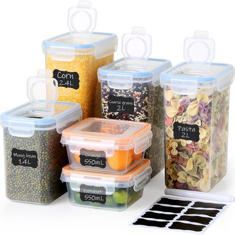 Lot de 6 boîtes de rangement hermétiques, avec couvercle en plastique, sans BPA (1/5)