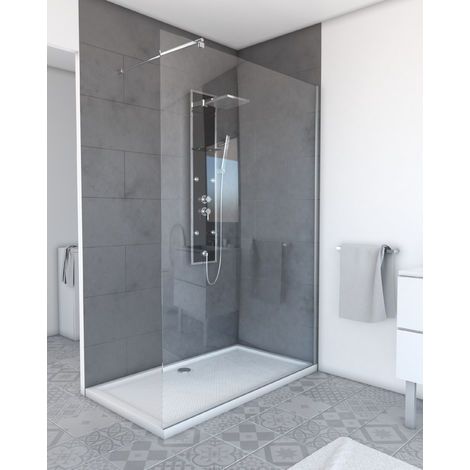 Mampara de ducha 140x200cm - Cristal templado transparente 8mm - Perfil Cromado - FREEDOM 2 CHROMED (1/4)