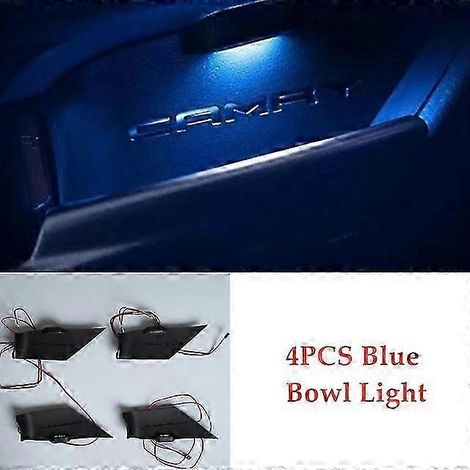 Éclairage d'ambiance pour console centrale, poignées de porte intérieures et cadre lumineux (4 pièces bleues) pour Toyota Camry 2018-2022 (ABS) (1/5)