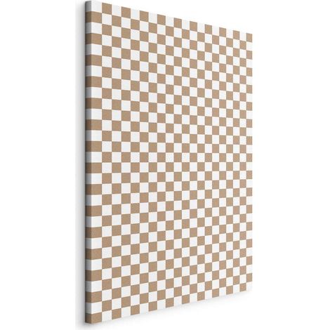 Imagen - Patrón de ajedrez - patrón de cuadros marrones y blancos con un sutil efecto de ruido / Geometría y tonos marrones - patrón de cuadros en tonos neutros (1/3)