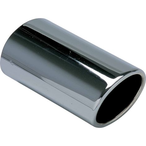 Sortie Echappement Ovale Universelle -Chrome- Int 51mm - Sortie 72x80mm - Long 180mm (1/3)