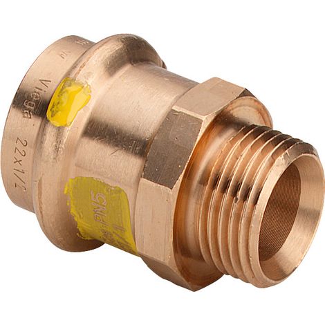 Pièce de transition avec raccord SC Profipress G 2611.5 pour gaz en laiton rouge 15 mm x G3/4