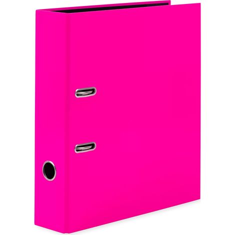 HERMA 20065 Neonpink A4-Ordner, 7 cm de breit, Design-Ordner de Karton mit Innendruck für Schule und Büro, stabiler Ordner de Ringe de Karton für Jungen und Mädchen (1/3)