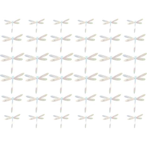 Autocollants Muraux Design Ajouré Lot de 36 Libellules 3d Imitation Argenté en Papier Chic pour Décoration Murale Chambre D'garçon et Filles ou Bébé (1/5)