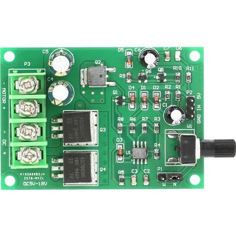 FTVOGUE Gouverneur de Moteur à Courant continu DC5-18V Haute Puissance PWM Aimant Permanent Petit Moteur Carte de contrôle de Vitesse en continu 15A.. (1/5)