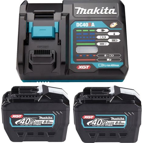 Makita BL4080F X2 40V Max 8Ah Li-ion XGT Battery + DC40RA Rapid Fast Charger (1/5)