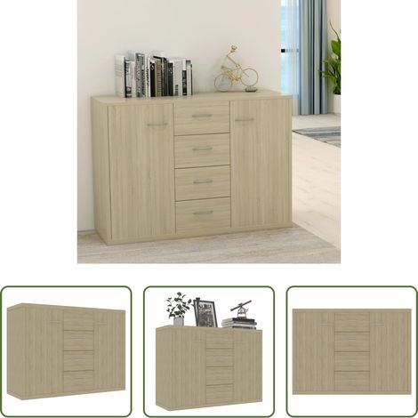 Holzwerkstoff - Sideboard Sonoma-Eiche 88x30x65 cm Holzwerkstoff (1/5)