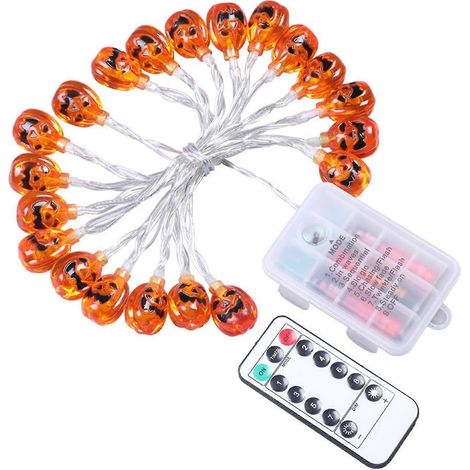 Guirlande lumineuse d'Halloween avec télécommande, décoration lumineuse pour fête yu (1/2)