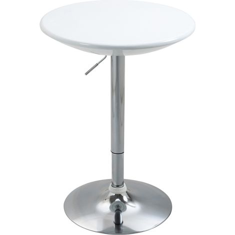Table haute ronde réglable en métal blanc Ø61 x 76-97 cm (1/5)