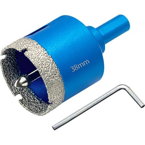 Scie Cloche Diamantée 38mm avec Foret Guidage de Centrage, Professionnelle Foret Diamanté Brasé pour Carrelage, Porcelaine, Verre, Marbre (1/5)