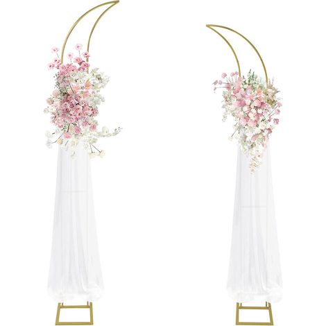 Lot de 2 arche Mariage, Support de Toile de Fond en Métal, Arche Anniversaire Cérémonie, Décoration Jardin (1/5)