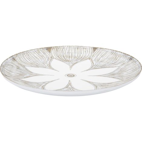 Piatto Svuota Tasche Atene 35,5x4,4x35,5 cm in Poliresina Bianco