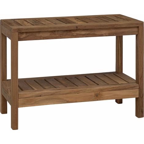 Tavolino da Bagno Naturale 60 x 30 x 45 cm Legno di teak solido vidaXL