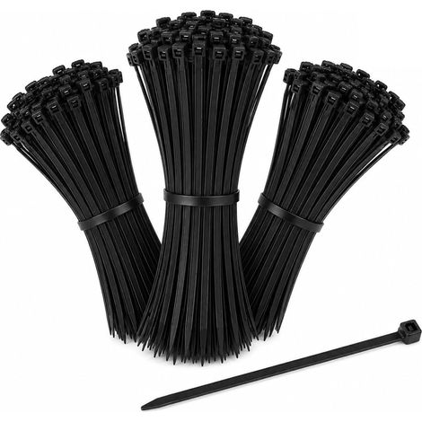 300 bridas negras resistentes, fabricadas en nailon de alta calidad, de 150 mm x 1,9 mm, autoblocantes, ideales para el hogar, el jardín, la electrónica y proyectos de bricolaje, versátiles y resisten (1/5)