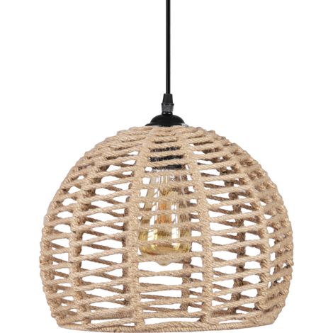 Suspension bohème OTIS E27 120 cm sizal noir Polux (1/5)