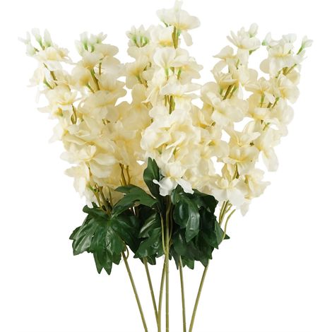 Pack of 6 x 75cm Delphinium Cream Artificial Stem (1/5)