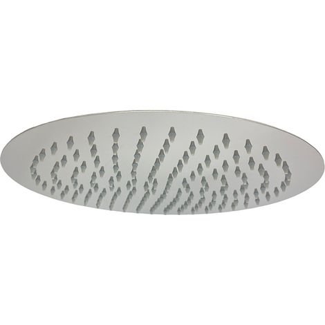 Soffione per doccia da bagno slim tondo 30 cm effetto pioggia cromato attacco universale 1/2" (1/2)