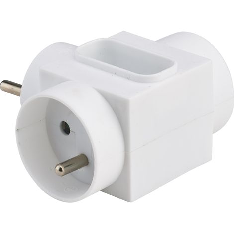 DEBFLEX - TRIPLITE LATERALE 2X2P+T 16A + 1X2P 6A BLANC - 714790