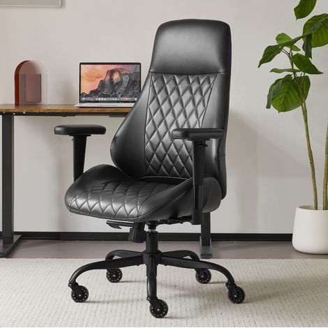 Ergonomischer schwarzer Bürostuhl mit verstellbarer Höhe, abnehmbaren Armlehnen und Rollen HAVRYA (1/3)