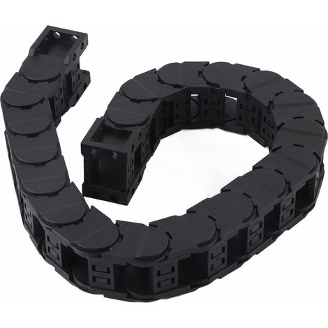 Chaîne porte-câbles fermée, silencieuse, remorquable, démontable, 0,7m, D20x25, guidage de câbles robuste (1/5)