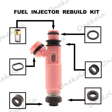 Fuel injector repair kit, O-ring and filter compatible with Mitsubishi Pajero V73 6G72 195500-4140 (1/2)