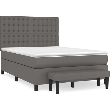 Maison Exclusive - Giroletto a Molle con Materasso Grigio 140x190 cm in Similpelle (1/5)