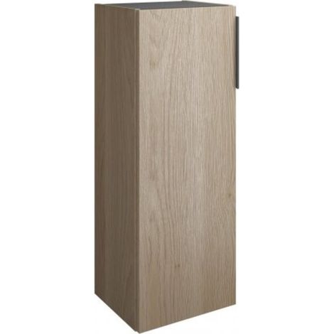 Burgbad Eqio halbhoher Schrank, mit 1 Tür und Griffleiste Eiche Dekor Cashmere Schwarz matt Links (1/3)