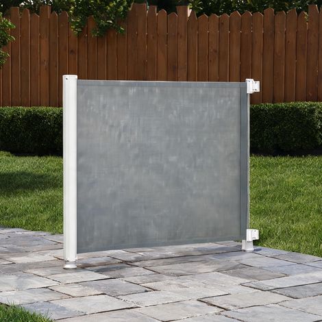 Barrière de sécurité pour escalier en métal et plastique gris (1/5)