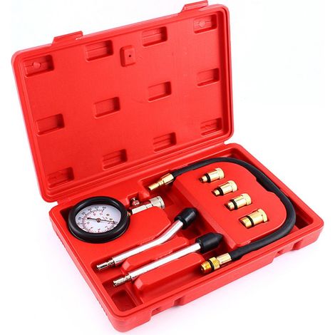 Kit de test de compression pour moteurs à essence, adapté aux voitures, aux motos et aux boîtes à outils de garage. (1/5)