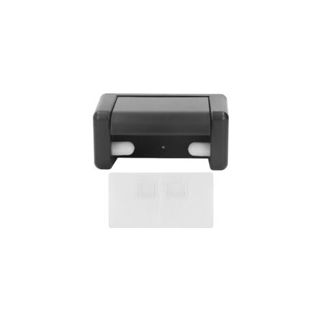 Boîte murale pour papier toilette – Sans perçage, autocollante – Anti-humidité – Noir (1/5)