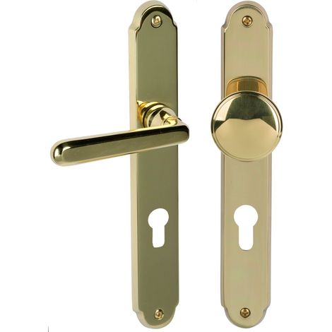 Vienne-lS alpertec de porte en laiton poli pour wohnungseingangstüren pZ dIN gauche, 32333043 r poignée de porte