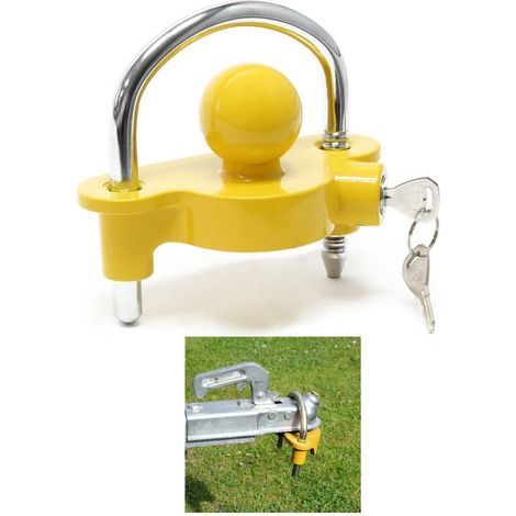 Antivol avec anneau et cadenas Remorque Caravane / serrure timon 50mm (1/3)