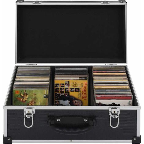 CD-Koffer für 60 CDs Aluminium ABS Schwarz (1/5)