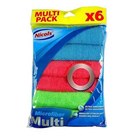 Lavettes muti-usages microfibres Nicols - Paquet de 3 couleurs assorties (1/2)
