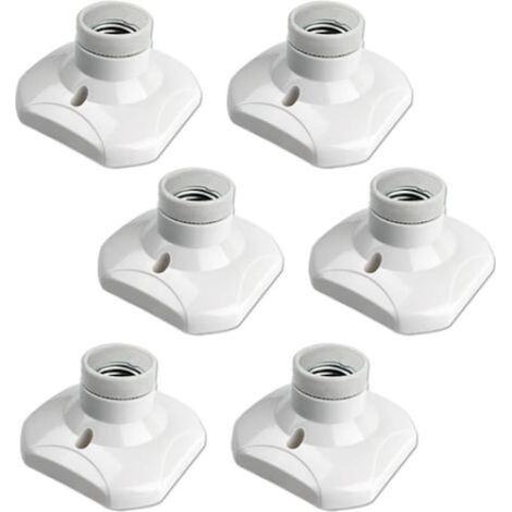Set de 6 douilles de plafond E27 en céramique haute température, blanc, 91x53mm (1/5)
