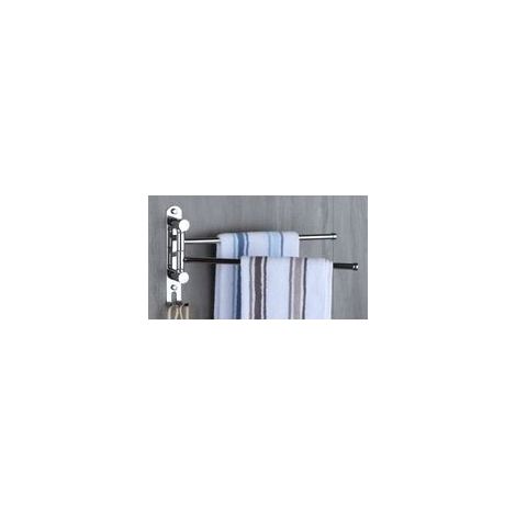 Porte-Serviettes Salle de Bain avec 2 Barres 180°Rotatives Sèche-Serviettes en Acier Inoxydable SUS304 Porte Serviette Murale pour Cuisine Lavabo (1/5)