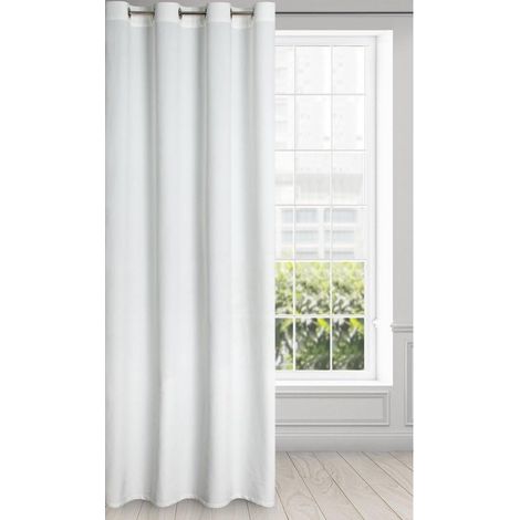 Rideau en Velours avec Oeillets - 1 Panneau, Traitement de Fenêtre Occultant, Rideaux pour Chambre, Cuisine, Salon, Doux, 140x250 cm, Blanc (1/5)