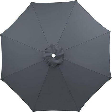 Auvent De Remplacement pour Parasol 2.3m 6 Baleines, Toile De Parasol Déporté Remplacement Pour Cour, Jardin, Plage, Protection UV Gris (1/5)