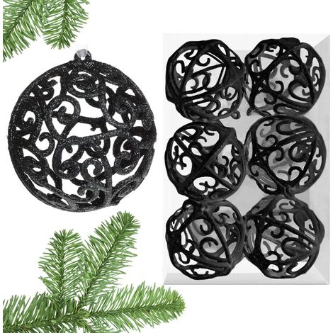 CHRISTBAUMKUGELN 6 SZT KL-21X25 BLACK