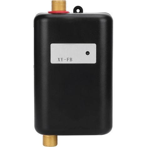 Mini Tankless Instant Hot Water Heater, Household Electric Dual-Use Kitchen Water Rapid Heating Machine for Kitchen Bathroom Washing with Indicator Light-Black