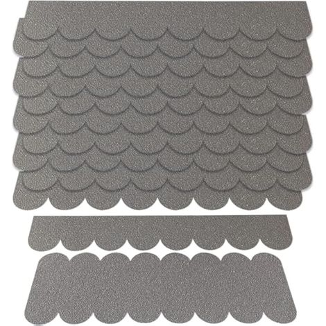 Mini Bardeaux de Toit Auto-adhésifs Bardeaux de Toiture Imperméables pour Nichoir Oiseaux Cage lapin Hôtels à Insectes (Gris) (1/5)