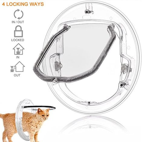 Passerelle ronde et transparente à double entrée pour chats et chiens, dimensions : 30 x 30 x 4 cm (1/5)