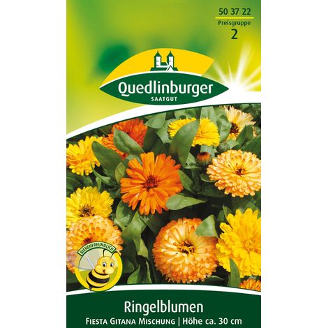 Quedlinburger Saatgut – Souci Fiesta Gitana en mélange – Graines de fleurs, hauteur env. 30 cm, environ 35 plants (1/2)